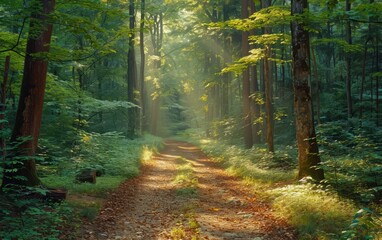 Sunlit Forest Pathway