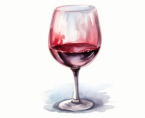 red wine and grapes watercolor