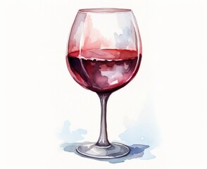 red wine and grapes watercolor