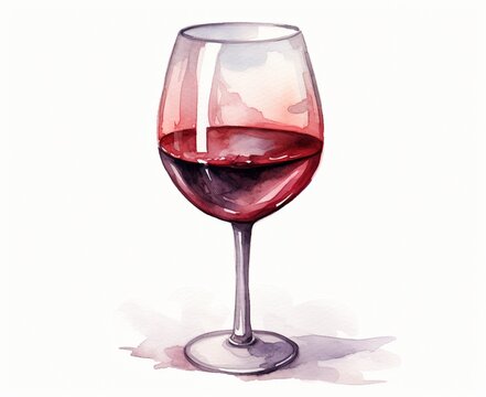 red wine and grapes watercolor