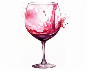 red wine and grapes watercolor