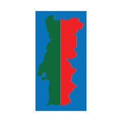 portugal country map icon vector illustration symbol design