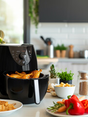  Variety food on the table, cooked in the air fryer