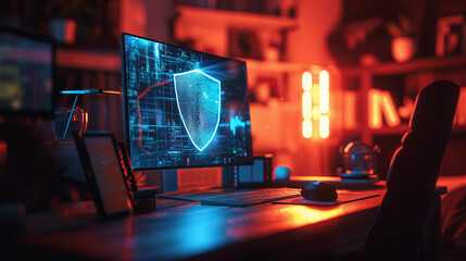 Cybersecurity Shield Protecting Personal Devices