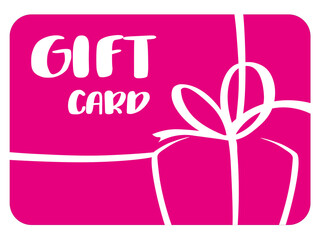  Gift card with white and  pink color ,vector, birthday