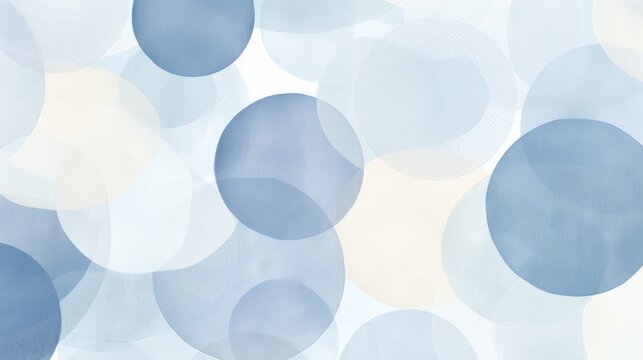 Soft watercolor circles in Denim Blue, Baby Blue colors. Trendy background with creative drawing. Festive card, wallpaper.