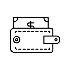 wallet, coin, cash icon or logo illustration style. Icons ecommerce.