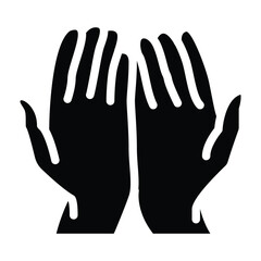 Line drawing of ramadan kareem and eid mubarak concept. Muslim Praying hands. Praying Hands on isolated background.