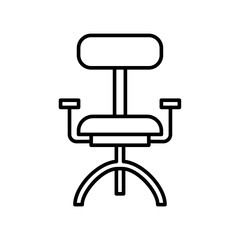 Chair icon or logo illustration outline black style