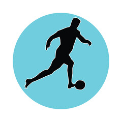 person kicking ball icon vector illustration symbol design