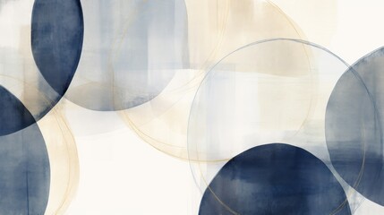 Soft watercolor circles in Midnight Blue, Charcoal Gray colors. Trendy background with creative drawing. Festive card, wallpaper.