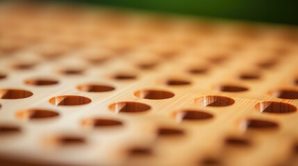 Closeup of a sustainable bamboo ting board, replacing plastic alternatives