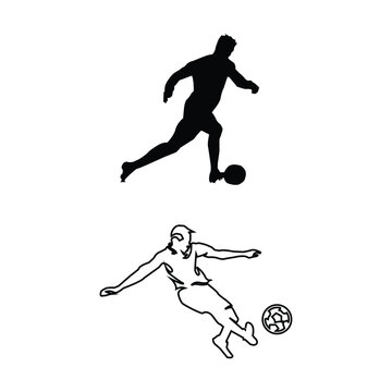 person kicking ball icon vector illustration symbol design