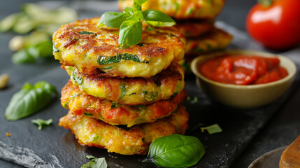 Zucchini Pizza Fritters