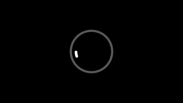Loading Circle Icon Animation on Black Background. 4K Video Loopable Preloader
