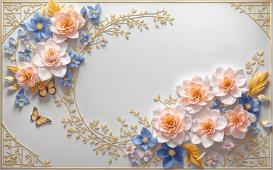 Royal Floral Ornamental Design with Copy Space