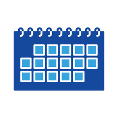 Calendar icon vector or logo illustration glyph color style