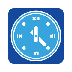 Clock icon vector or logo illustration glyph color style
