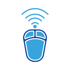 Mouse icon vector or logo illustration glyph color style