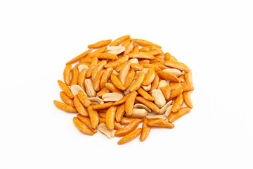 白背景に柿ピー