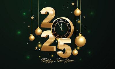 2025 Happy New Year Background Design. Greeting Card, Banner, Poster. Vector Illustration.