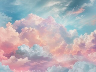 Cloud And Sky With A Pastel Xolored Background Abstract generative ai