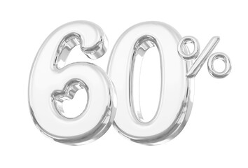 60% Percent Promotion Silver 3D