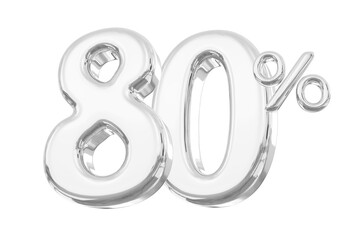 80% Percent Promotion Silver 3D