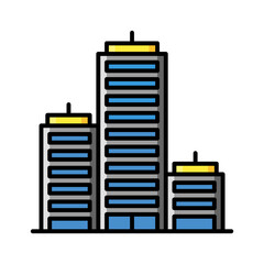Office icon vector or logo illustration filled color style