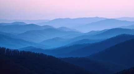 Obraz premium The blue ridge mountain range multichromatic color scheme trick of the eye. Generative AI.