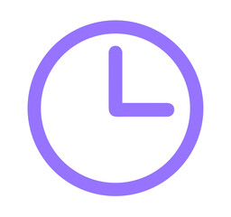 シンプルな紫色の時計アイコン