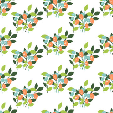 Strawberry Fields Nature Agriculture Vector Pattern
