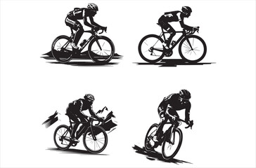 Fototapeta premium bicycle silhouette vector, Black Bicycle Vector