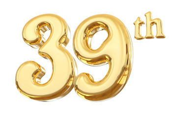 39th Anniversary Gold Number 