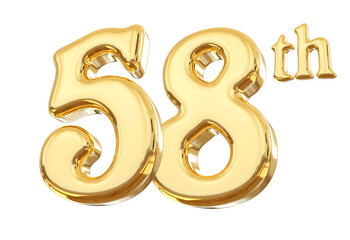 58th Anniversary Gold Number 
