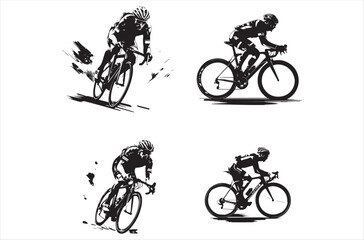 bicycle silhouette vector, Black Bicycle Vector