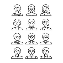 若い男女の顔アイコン