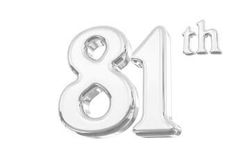 81th Anniversary Silver Number 3D