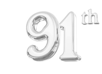91th Anniversary Silver Number 3D