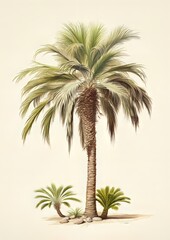 Palm tree on a white background