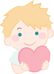 ハートを持った男の子のイラスト3-2