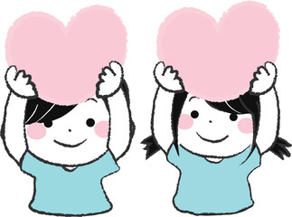 ハートを持った女の子と男の子1-3