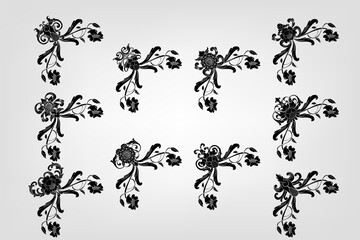 Classical Baroque Filigree Decoration Ornament Vintage Floral Border Style Antique Art Retro