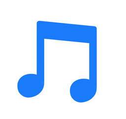 シンプルな青色の音符マーク