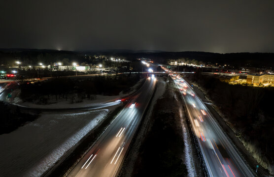 traffic on highway at night
-Route 495, Littleton, MA 