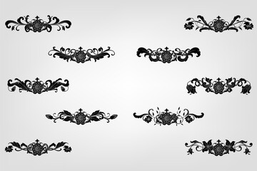 Classical Baroque Filigree Decoration Ornament Vintage Floral Border Style Antique Art Retro