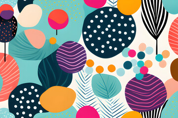 Colorful and Modern Abstract Art: Seamless Patterns and Trendy Contemporary Backgrounds Made by Hand generative ai