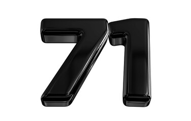 3D Black Number 71