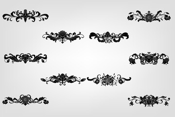 Classical Baroque Filigree Decoration Ornament Vintage Floral Border Style Antique Art Retro