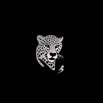 Cheetah Animal Logo Black And White Design Symbol Generative AI